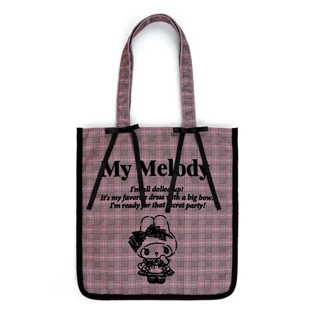 New✨Sanrio My Melody Plaid Melokuro Series Tote Bag!